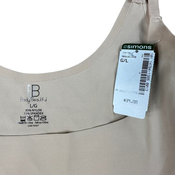 BODY BEAUTIFUL Nude Seamless Shaping Bodysuit Gusset Women's Large NWT Slim - Picture 4 of 4